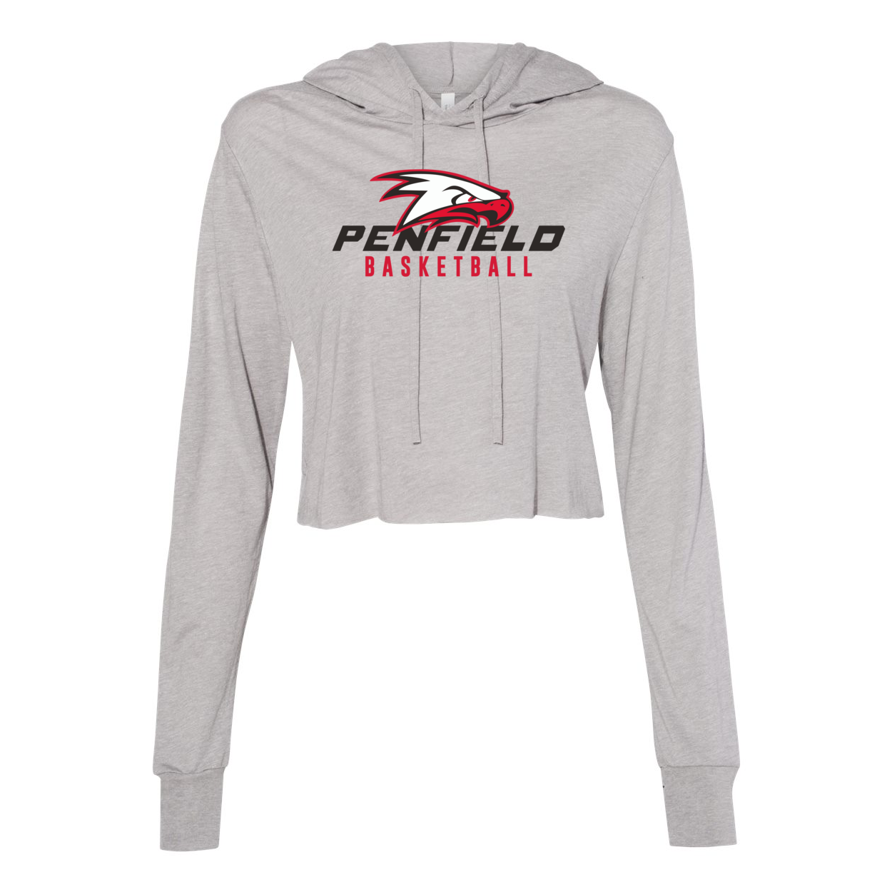 Women’s Triblend Cropped Long Sleeve Hooded Shirt