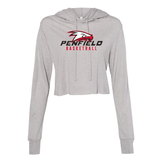 Women’s Triblend Cropped Long Sleeve Hooded Shirt