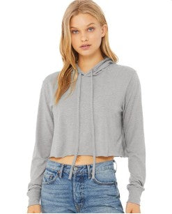 Women’s Triblend Cropped Long Sleeve Hooded Shirt